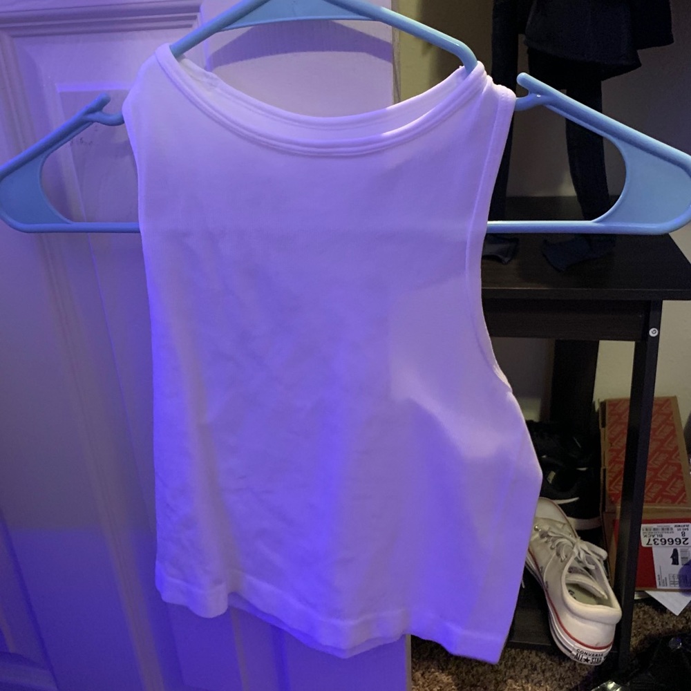 White halter crop top